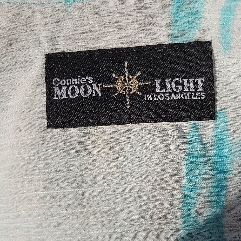 Connie's Moonlight sleeveless dress in browns & blues. With shrug jacket small - Picture 12 of 15